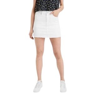 White Denim Mini Skirt